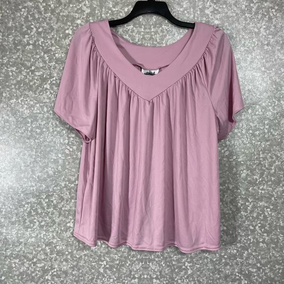 Metropolitan Women's Vintage Pale Purple Pleated 1980's Blouse - Plus Size 1X - Picture 1 of 5